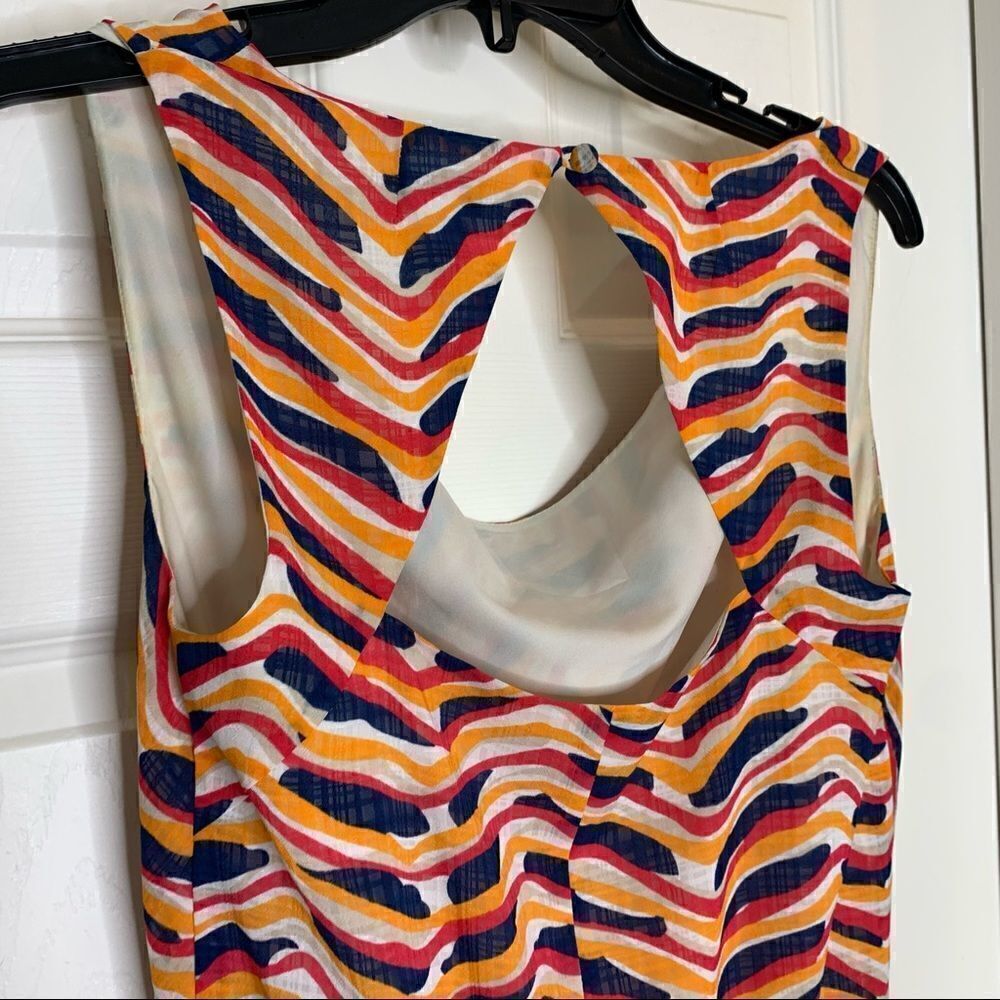 DKNY Orange Wave Pattern Dress Size 0 - Picture 4 of 10